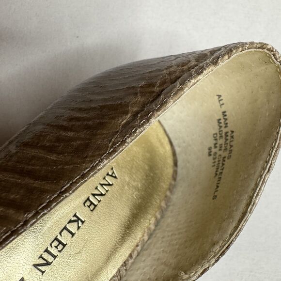 Anne Klein 2 D'orsay Snakeskin Embossed Peep Toe High Heel Shoes Women's Size 9 - Picture 8 of 12
